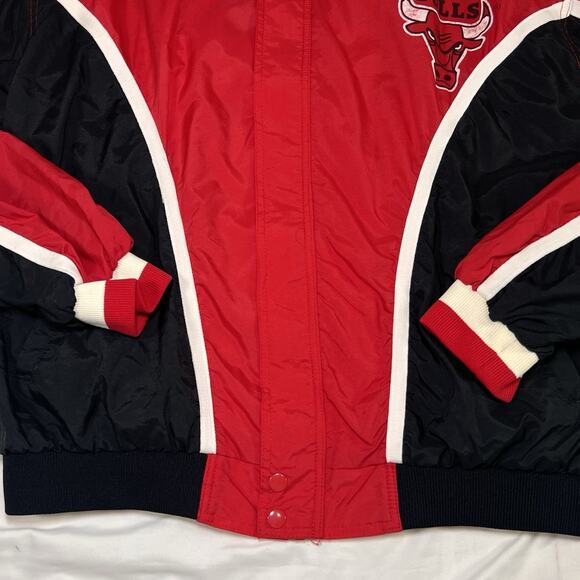 Champion Chicago Bulls Pregame Warm-Up Jacket Size XL Red Black VTG 90s RARE MJ - Picture 3 of 16